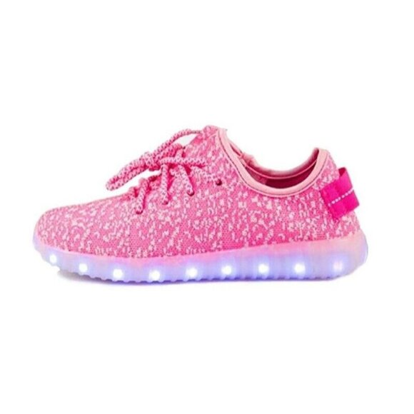 MEJC Other - MEJC Girls LED Shoes Light Fashion Sneaker Pink Youth Size 1.5Y USB Charger